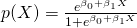 p(X) = \frac{e^{\beta_0 + \beta_1{X}}}{1 + e^{\beta_0 + \beta_1{X}}}